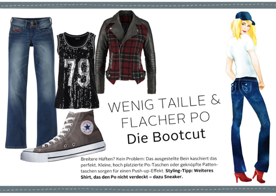 Bootcut Jeans - Welche Jeans passt zu Frauen mit flachem Po? , Stylingtipp, perfekte Jeans, online bestellen 